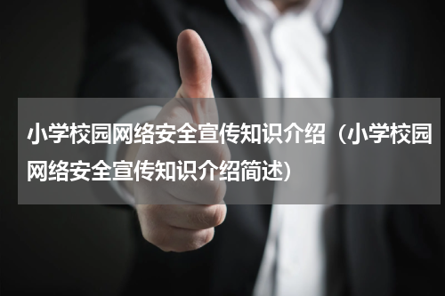 小学校园网络安全宣传知识介绍（小学校园网络安全宣传知识介绍简述）