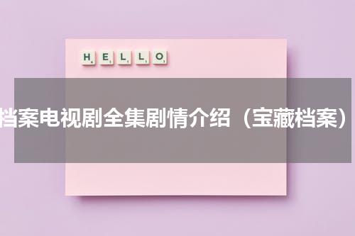 档案电视剧全集剧情介绍（宝藏档案）