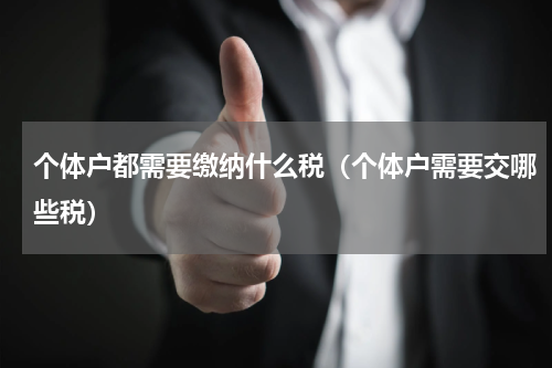 个体户都需要缴纳什么税（个体户需要交哪些税）