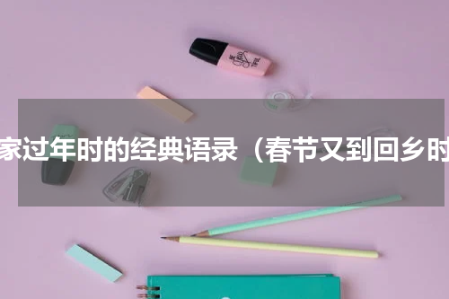 回家过年时的经典语录（春节又到回乡时）
