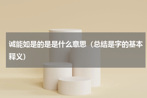 诚能如是的是是什么意思（总结是字的基本释义）
