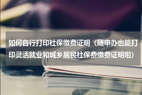 如何自行打印社保缴费证明（随申办也能打印灵活就业和城乡居民社保费缴费证明啦）