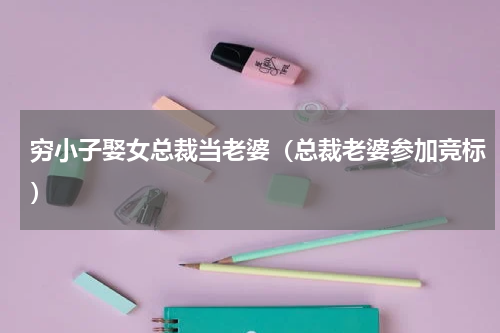 穷小子娶女总裁当老婆（总裁老婆参加竞标）