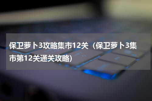 保卫萝卜3攻略集市12关（保卫萝卜3集市第12关通关攻略）