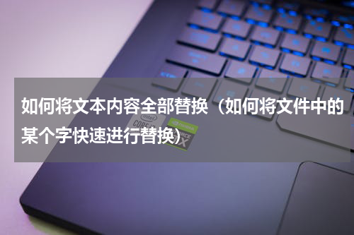 如何将文本内容全部替换（如何将文件中的某个字快速进行替换）