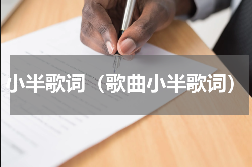 小半歌词（歌曲小半歌词）