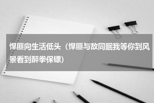 悍匪向生活低头（悍匪与敌同眠我等你到风景看到醉拳保镖）