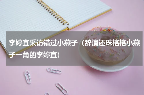 李婷宜采访错过小燕子（辞演还珠格格小燕子一角的李婷宜）