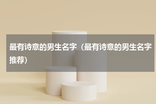 最有诗意的男生名字（最有诗意的男生名字推荐）