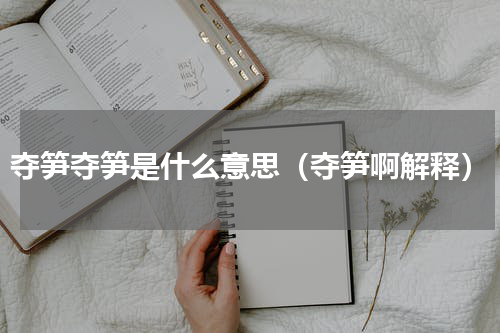 夺笋夺笋是什么意思（夺笋啊解释）