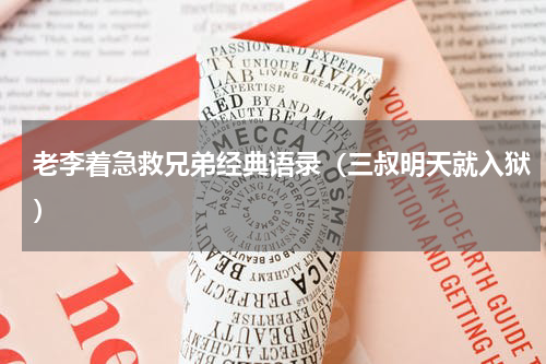 老李着急救兄弟经典语录（三叔明天就入狱）