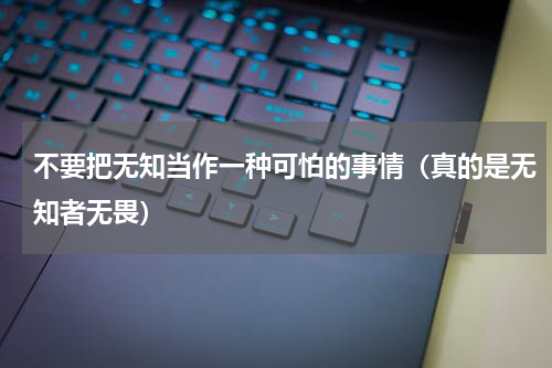 不要把无知当作一种可怕的事情（真的是无知者无畏）