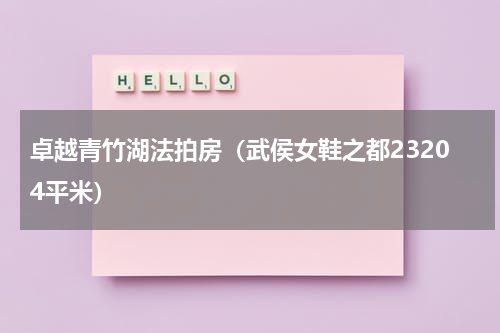 卓越青竹湖法拍房（武侯女鞋之都23204平米）