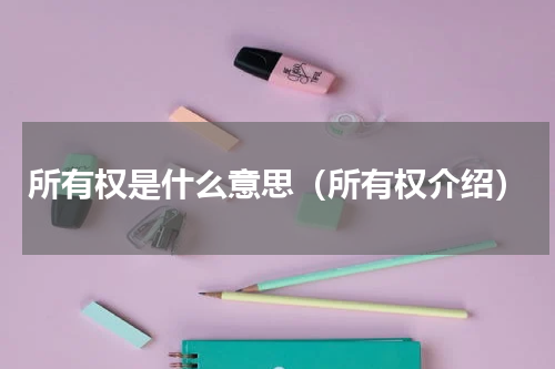 所有权是什么意思（所有权介绍）