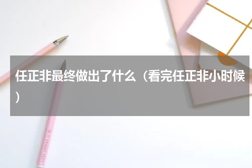 任正非最终做出了什么（看完任正非小时候）