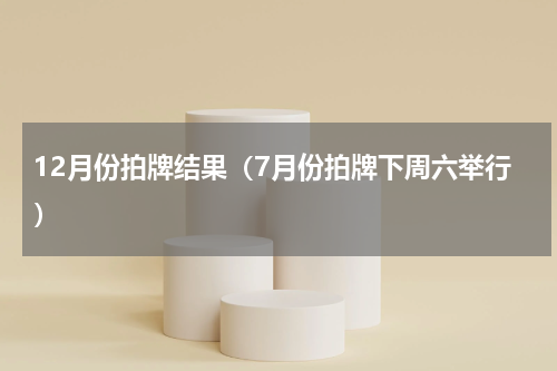12月份拍牌结果（7月份拍牌下周六举行）