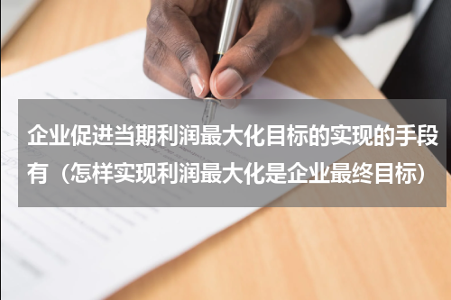 企业促进当期利润最大化目标的实现的手段有（怎样实现利润最大化是企业最终目标）