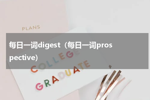 每日一词digest（每日一词prospective）