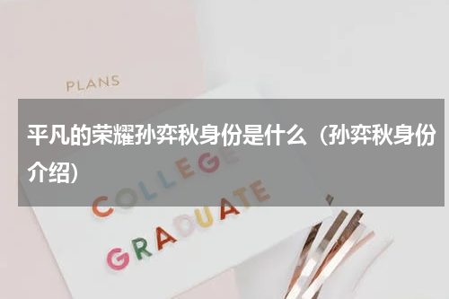 平凡的荣耀孙弈秋身份是什么（孙弈秋身份介绍）