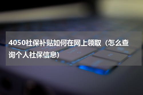 4050社保补贴如何在网上领取（怎么查询个人社保信息）