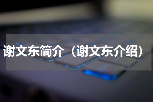 谢文东简介（谢文东介绍）