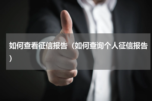 如何查看征信报告（如何查询个人征信报告）