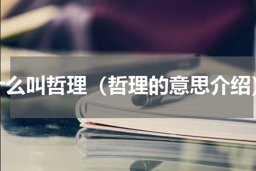 什么叫哲理（哲理的意思介绍）
