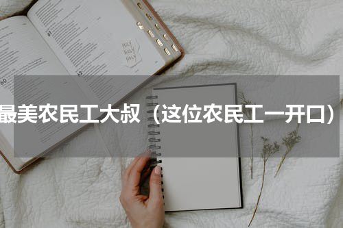 最美农民工大叔（这位农民工一开口）