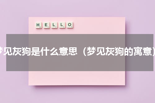 梦见灰狗是什么意思（梦见灰狗的寓意）