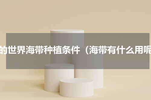 我的世界海带种植条件（海带有什么用呢）