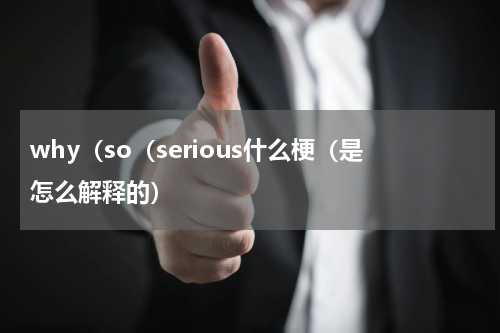 why（so（serious什么梗（是怎么解释的）