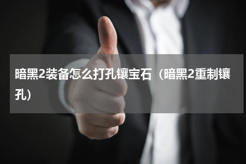 暗黑2装备怎么打孔镶宝石（暗黑2重制镶孔）