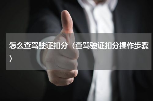 怎么查驾驶证扣分（查驾驶证扣分操作步骤）