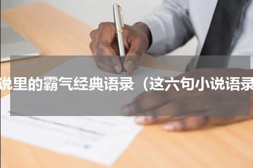 小说里的霸气经典语录（这六句小说语录）