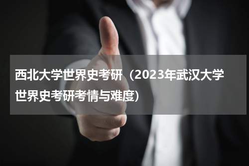 西北大学世界史考研（2023年武汉大学世界史考研考情与难度）