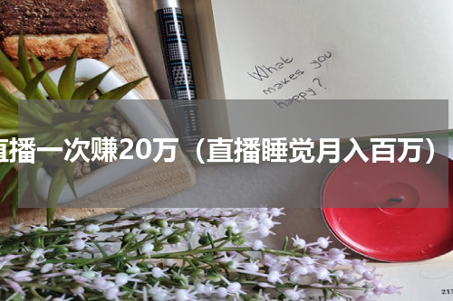 直播一次赚20万（直播睡觉月入百万）