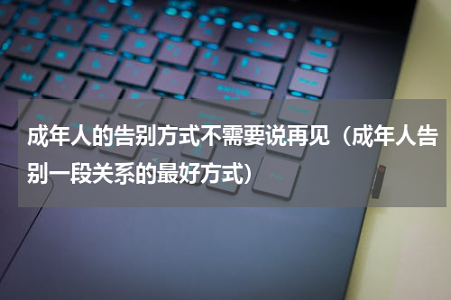 成年人的告别方式不需要说再见（成年人告别一段关系的最好方式）