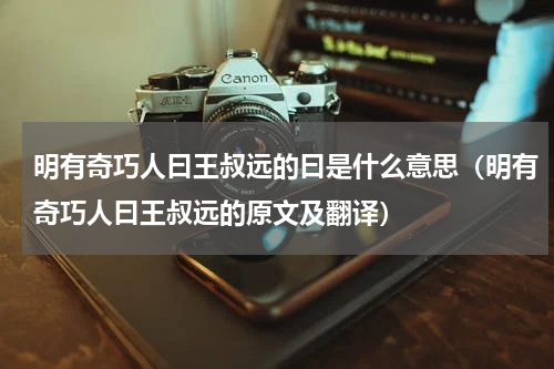 明有奇巧人曰王叔远的曰是什么意思（明有奇巧人曰王叔远的原文及翻译）
