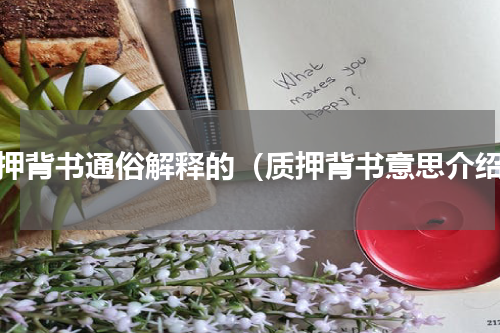 质押背书通俗解释的（质押背书意思介绍）