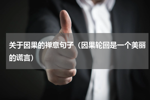 关于因果的禅意句子（因果轮回是一个美丽的谎言）