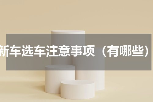 新车选车注意事项（有哪些）
