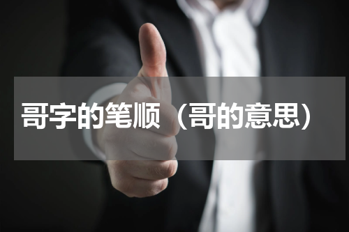 哥字的笔顺（哥的意思）