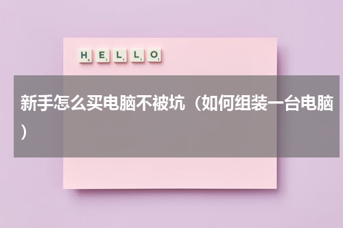 新手怎么买电脑不被坑（如何组装一台电脑）