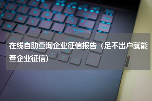在线自助查询企业征信报告（足不出户就能查企业征信）