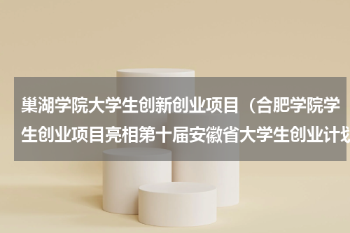 巢湖学院大学生创新创业项目（合肥学院学生创业项目亮相第十届安徽省大学生创业计划竞赛）