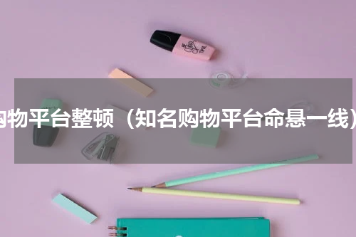 购物平台整顿（知名购物平台命悬一线）