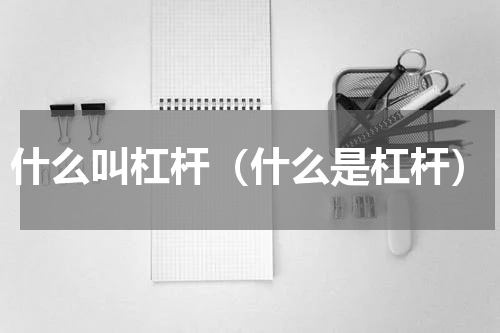什么叫杠杆（什么是杠杆）