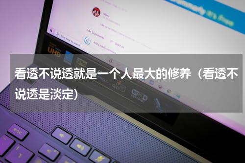 看透不说透就是一个人最大的修养（看透不说透是淡定）