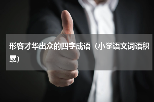 形容才华出众的四字成语（小学语文词语积累）