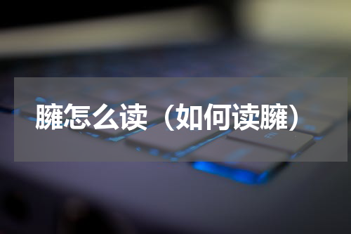 臃怎么读（如何读臃）
